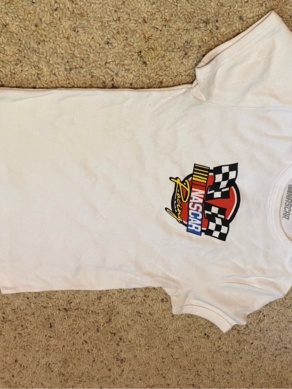 Nascar White Crop Top